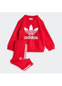 Kinder Jogginganzug "CREW SET", rot, sportlich, Gr. 74, adidas originals, Obermaterial: 70% Baumwolle, 30% Polyester, Sportanzüge