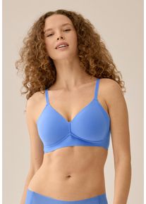 Naturana Damen Soft-BH "Side smoother", Gr. 75, blau, Microtouch, Obermaterial: 75% Polyamid, 25% Elasthan, unifarben, Basic, BHs, flache nahtlose