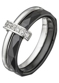 Jobo Damen Fingerring, 54, Silber 925 (Sterlingsilber)-Keramik, silber, Silber 925 (Sterlingsilber), Keramik, Fingerringe, 925 Silber mit Keramik und