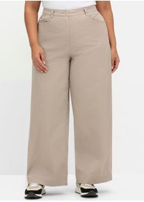 sheego Damen Stretch-Hose, grau, Gr. 52, unifarben, 98% Baumwolle, 2% Elasthan, Hosen
