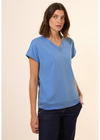 Cecil Damen T-Shirt, blau, casual, Gr. S, unifarben, Web, Stoff, 50% Baumwolle, 50% Modal, Shirts, im soften Baumwoll-Mix