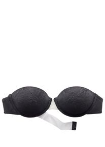 Lascana Damen Schalen-BH, Gr. 90, schwarz, Spitze, Obermaterial: 54% Polyester, 40% Polyamid, 6% Elasthan, sexy, BHs, mit transparentem Rückenteil