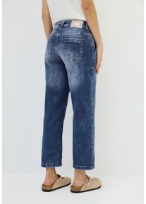 Cecil Damen Loose-fit-Jeans, blau, casual, Gr. 28, unifarben, Jeans, 78% Baumwolle, 20% Polyester, 2% Elasthan, Jeans, High Waist