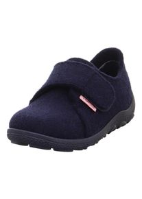 Superfit Kinder Hausschuh "HAPPY OCTI WMS: Mittel", Gr. 24, blau, Wolle, unifarben, casual, Schuhe, Klettschuh mit Schurwolle, Größenschablone zum