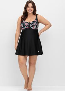 sheego Damen Badekleid, schwarz, Gr. 52, Polyamid, Elasthan, Badeanzüge