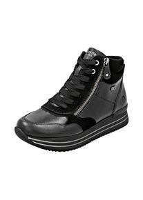 Remonte Damen Sneakerboots, Gr. 42, schwarz, Leder, Textil, unifarben, sportlich, Schuhe, Schnürboots, Plateauboots, Stiefelette, wasserabweisende