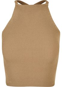 Urban Classics Herren Muskelshirt "Urban Classics Damen Ladies Rib Knit Crossed Back Top", beige, casual, Gr. XL, unifarben, 35% Polyacryl, 35%