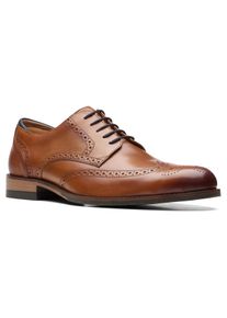 Clarks Herren Budapester "Craft Arlo Limit", Gr. 44, braun, Leder, Lyralochung, elegant, Schuhe, Business Schuh, Schnürschuh mit Softfußbett