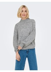 Jacqueline de Yong JDY Damen Stehkragenpullover "JDYZOEY LIFE L/S HN RAGLAN PUL KNT NOOS", grau, modisch, Gr. M, unifarben, Strick, Obermaterial: 80% Polyester, 11%