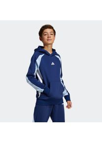 Kinder Kapuzensweatshirt "J CB FL HD"dunkelblau, glow blau, weiß, sportlich, Gr. 140, adidas Sportswear, Obermaterial: 55% Baumwolle, 36% Polyester,
