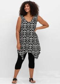 sheego Große Größen Top und Leggings im Set, schwarz-weiß, Größe 50 - Damen