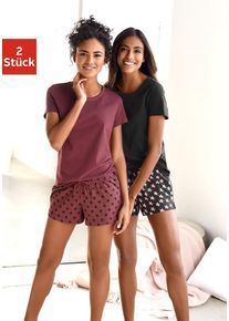 Vivance Dreams Shorty mehrfarbig Gr. 32/34 für Damen. Mit Rundhals. Bequem. Nachhaltig.