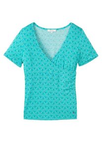 Tranquillo Shirt in Wickeloptik T-Shirt Damen (Gr S |türkis)