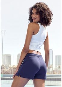 active by Lascana LASCANA ACTIVE Shorts blau Gr. S (36/38) für Damen. Mit Logodruck, Bindeband. Bequem. Nachhaltig.