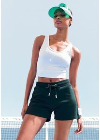 active by Lascana LASCANA ACTIVE Shorts blau Gr. S (36/38) für Damen. Mit Logodruck, Bindeband. Bequem. Nachhaltig.