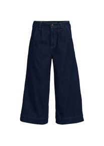 LANDS' END Culotte-Jeans mit Bundfalten Mid Waist, Damen,  Blau, Baumwolle/Polyester/Baumwoll-Mischung, by Lands' End