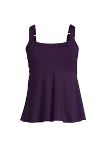 LANDS' END Ausgestelltes Tankinitop mit U-Ausschnitt, Damen,  Lila, Elasthan/Polyester-Mischung/Nylon-Mischung, by Lands' End