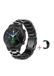 TPFNet Smart Watch / Fitness Tracker IP67 für Damen & Herren - Edelstahl Armband + Silikon Armband - Android & IOS - Schwarz