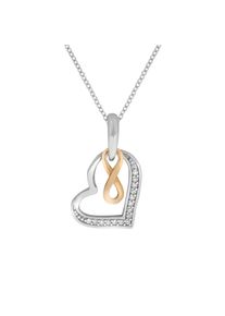 ZEEme Silber Halskette Silber 925 rhodiniert mit Herz- und Unendlichkeits-Motiv