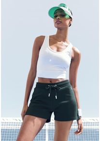 active by Lascana LASCANA ACTIVE Shorts blau Gr. S (36/38) für Damen. Mit Bindeband, Logodruck. Bequem. Nachhaltig.