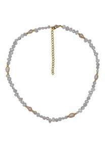 Steuer Modeschmuck Kette Süßwasserperlkette weiß/pfirsich/goldfarben
