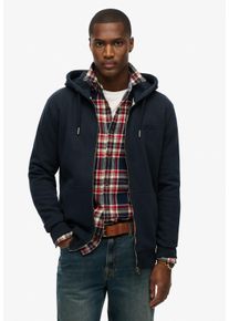Superdry Herren Kapuzensweatjacke "ESSENTIAL LOGO ZIP HOODIE HB", blau, modisch, Gr. XXXL, angeraute Sweatware, Obermaterial: 80% Baumwolle, 20%