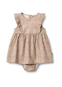 Wheat Baby Strampler "Wheat Kleid Jersey Suit Vianna", Gr. 68lila flower meadow, 92% Bio-Baumwolle, 8% Elastan, Overalls