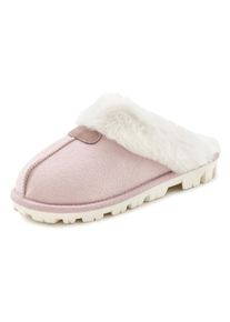 Vivance Damen Pantolette "Plüsch Hausschuhe, Hausschuh, Pantoffeln, Clogs, Schlappen", Gr. 43, rosa, Obermaterial: 80% Textilmaterial, 20% Kunstfell.