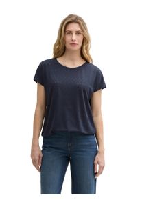 Tom Tailor Damen T-Shirt, blau, casual, Gr. XS, unifarben, Obermaterial: 93% Polyester, 7% Elasthan, Shirts, im Loose Fit