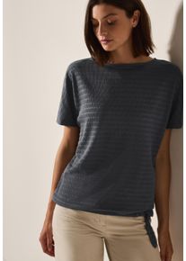 Cecil Damen T-Shirtvolcanic grau, casual, Gr. XS, unifarben, Jersey, Obermaterial: 65% Polyester, 32% Baumwolle, 3% Elasthan, Shirts, in Smok-Optik