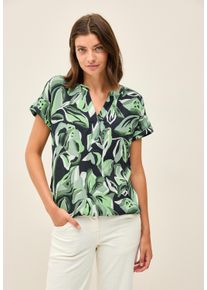Cecil Damen Kurzarmbluseink grün, casual, Gr. L, gemustert, Stoff, 100% Viskose, Blusen, aus softer Viskose
