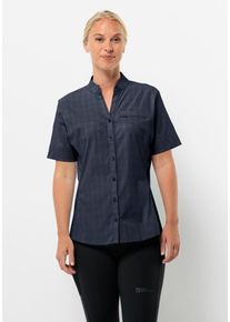 Jack Wolfskin Damen Kurzarmbluse "NORBO S/S SHIRT W", blau, Gr. S, OBERSTOFF: 95% POLYAMID, 5% ELASTHAN; LINING: 100% POLYESTER, Blusen