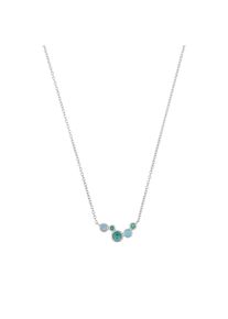 s.Oliver Damen Kette mit Anhänger "2039702", Silber 925 (Sterlingsilber), L: 45cm B: 1,2mmsilberfarben, blau, grün, türkis, Silber 925