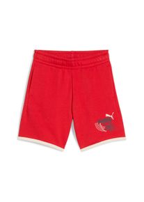 Puma Kinder Trainingsshorts "LITTLE RUNNERS SHORTS TR PS", rot, sportlich, Gr. 104, bedruckt, Sweatware, Obermaterial: 68% Baumwolle, 32% Polyester,