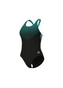 arena Damen Badeanzug "WOMEN'S arena KIKKO V SWIMSUIT V BACK GRAPHIC", schwarz, sportlich, Gr. 42, Obermaterial: 80% Polyamid, 20% Elasthan,