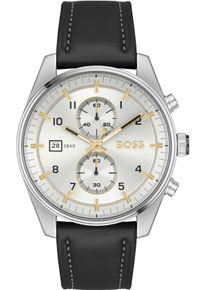 BOSS Herren Chronograph "SKYTRAVELLER", schwarz, Armbanduhren, Quarzuhr, Herrenuhr, Armbanduhr, Stoppfunktion, Edelstahlarmband