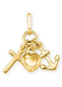 Amor Damen Ketten-Anhänger "Glaube, Liebe, Hoffnung, 2015249", Gelbgold 585, 0,50 g, gold, Gelbgold 585, Schmuckanhänger