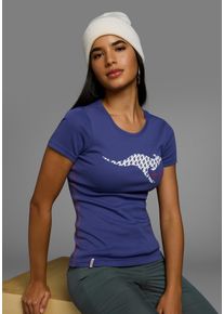 Kangaroos Damen Kurzarmshirt, blau, casual, Gr. 44, bedruckt, Rippware, Obermaterial: 100% Baumwolle, Shirts, Logo Print