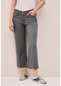 Cecil Damen Culotte, grau, casual, Gr. 34, unifarben, Web, 96% Baumwolle, 4% Elasthan, Hosen, High Waist