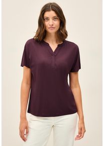 Cecil Damen T-Shirt, rot, casual, Gr. L, unifarben, Stoff, 50% Modal, 50% Baumwolle, Shirts, aus elastischem Materialmix