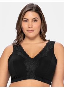 sheego Damen Bügelloser BH, Gr. 95, schwarz, 95% Baumwolle, 5% Elasthan, BHs