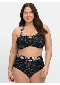 sheego Damen Bikini-Hose, schwarz, Gr. 46, Elasthan, Polyamid, Badehosen
