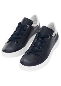 Ara Damen Sneaker "ROM", Gr. 2,5, blau, Glattleder, kontrastfarbene Details, sportlich, Schuhe, Schnürschuh, Retro Sneaker, Komfortschuh in