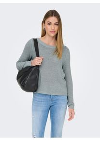 Only Damen Strickpullover "ONLGEENA XO L/S PULLOVER KNT NOOS", blau, modisch, Gr. XS, unifarben, Strick, Obermaterial: 65% Polyacryl, 35% Polyamid,
