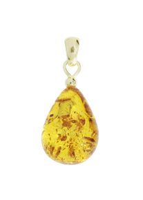 OSTSEE-SCHMUCK Damen Ketten-Anhänger "OSTSEE-SCHMUCK Anhänger Tropfen ca. 20 mm lang - Gold 333/000", 30 x 12mm, Bernstein, 2.2 g, gelb, Bernstein,