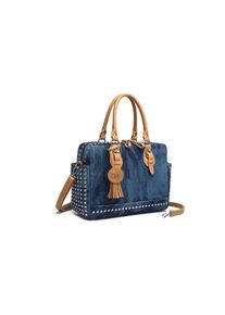 Damen Schultertasche "Denim", Collezione Alessandro, blau, Baumwolle, Taschen, aus griffigem Jeansstoff mit Nieten