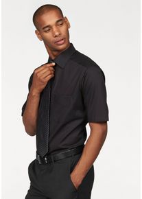 OLYMP Herren Businesshemd "Luxor modern fit", schwarz, klassisch, Gr. 41, unifarben, Web, Obermaterial: 100% Baumwolle, Hemden, Kentkragen, bügelfrei
