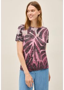 Cecil Damen Print-Shirt, rot, casual, Gr. L, bedruckt, Stoff, 65% Polyester, 35% Viskose, Shirts, aus elastischem Materialmix