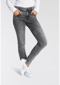 Herrlicher Damen Slim-fit-Jeans "PEPPY SLIM POWERSTRETCH", grau, casual, Gr. 26, vintage, Abriebeffekte, Denim/Jeans, Obermaterial: 84% Baumwolle,