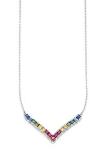 Bruno Banani Damen Kette mit Anhänger "Schmuck Geschenk Silber 925 Halsschmuck Halskette Regenbogen", Silber 925 (Sterlingsilber), L: 48cm, silber,